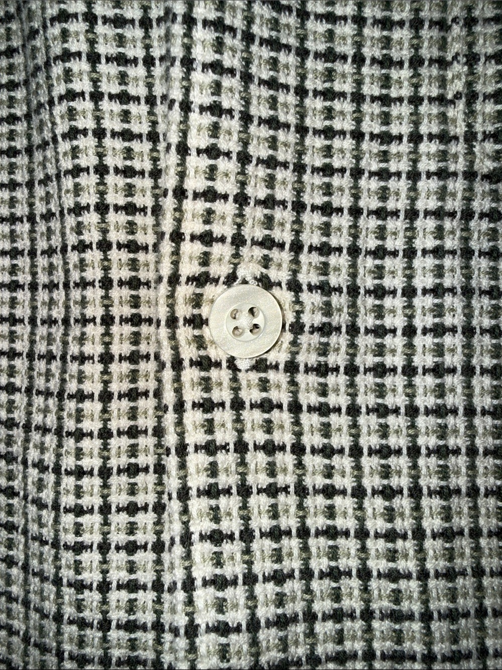 Madewell Short Sleeve Button-Up Shirt — Cream & Green Check - Picture 3 of 4